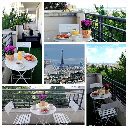アパート Elegant Apt Avec Vue Tour Eiffel & Parking Prive